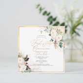 PixDezines H2 Blush Rose Erste Heilige Kommune Einladung (Stehend Vorderseite)