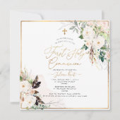 PixDezines H2 Blush Rose Erste Heilige Kommune Einladung (Vorderseite)