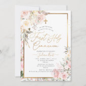 PixDezines H2 Blush Rose Erste Heilige Kommune Einladung (Vorderseite)