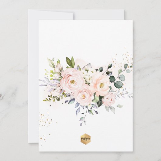 PixDezines H2 Blush Rose Erste Heilige Kommune Einladung (Rückseite)