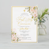 PixDezines H2 Blush Rose Erste Heilige Kommune Folieneinladung (Stehend vorne)