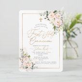 PixDezines H2 Blush Rose Erste Heilige Kommune in Einladung (Stehend Vorderseite)