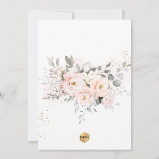 PixDezines H2 Blush Rose Erste Heilige Kommune in Einladung (Rückseite)