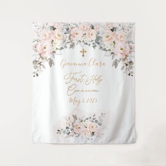 PixDezines H2 Blush Rose Erste Heilige Kommune Wandteppich (Vorderseite)