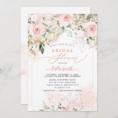 PixDezines H2 Blush Rose Hydrangea Brautparty Einladung (Vorne/Hinten)