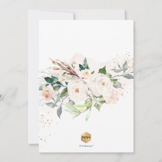 PixDezines H2 Blush Rose Primera Comunion Einladung (Rückseite)