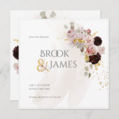 PixDezines H2 Blush Rose Schwarze Dahlia Rett Datu Save The Date (Vorne/Hinten)