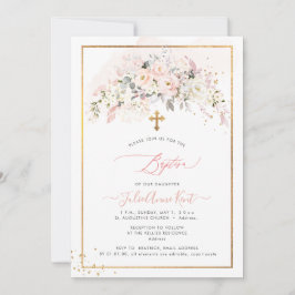 PixDezines H2 Blush Rose Taufen Einladung