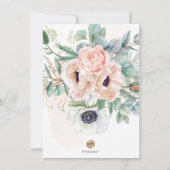 PixDezines H2 Blush White Anemones Bautizo Einladung (Rückseite)