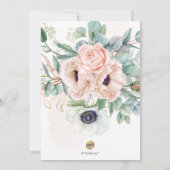 PixDezines H2 Blush White Anemones Taufe Einladung (Rückseite)