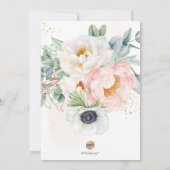 PixDezines H2 Blush White Peonies Taufe Einladung (Rückseite)