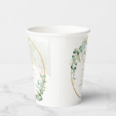 PixDezines H2 Botanischer Eukalyptus Wreath Taufe Pappbecher (Rechts)