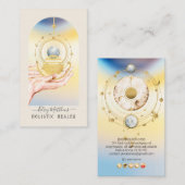 PixDezines H2 Celestial Healing Hands Visitenkarte (Vorne/Hinten)