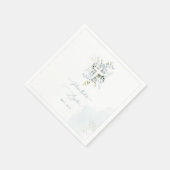 PixDezines H2 Dusty Blue Eukalyptus Taufe Serviette (Ecke)