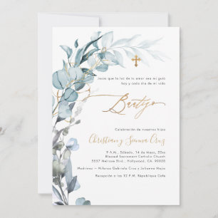 PixDezines H2 Dusty Blue Gum Eucalyptus Bautizo Einladung