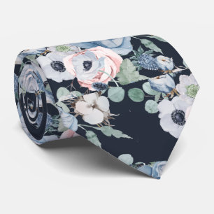 PixDezines H2 Dusty Blue Pink Peonies DIY Farbe Krawatte