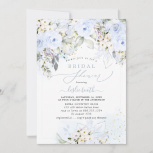 PixDezines H2 Dusty Blue Rose Brautparty Einladung