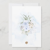 PixDezines H2 Dusty Blue Rose Brautparty Einladung (Rückseite)