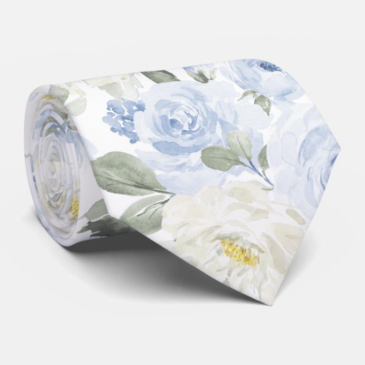 PixDezines H2 Dusty Blue Rose Krawatte (Gerollt)