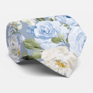 PixDezines H2 Dusty Blue Rose Krawatte