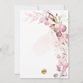 PixDezines H2 Dusty Blush Gum Foliage Taufe Einladung (Rückseite)