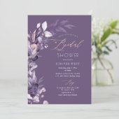 PixDezines H2 Dusty Lila Eukalyptus Einladung (Stehend Vorderseite)