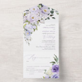 PixDezines H2 Dusty Lila Rose Hydrangea All In One Einladung (Innen)