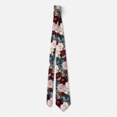 PixDezines H2 Dusty Pink Blush Burgundy Blume Ne Krawatte (Rückseite)