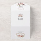 PixDezines H2 Dusty Rose Blume All In One Einladung (Außenbereich)