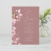 PixDezines H2 Dusty Rose Eukalyptus Brautparty Einladung (Stehend Vorderseite)