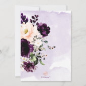 PixDezines H2 Eggplant Peonies Rose BrunchBubbly Einladung (Rückseite)