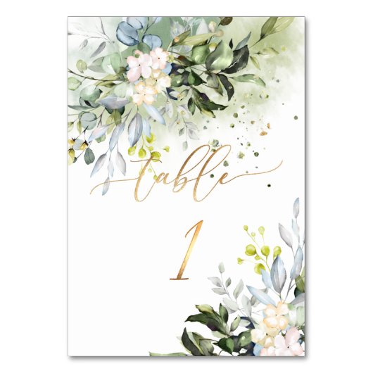 PixDezines H2 Elegant Blauer Kaugummi Eukalyptus F Tischnummer (Vorderseite)