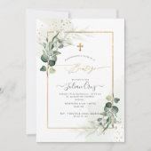 PixDezines H2 Eucalyptus Bautizo Einladung (Vorderseite)