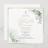 PixDezines H2 Eukalyptus Erste Heilige Kommune Einladung (Vorne/Hinten)