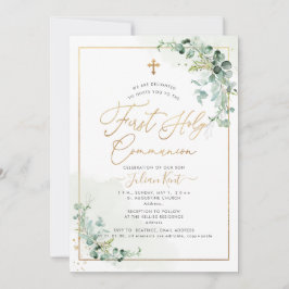 PixDezines H2 Eukalyptus Erster Kommunion Invi Einladung