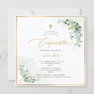 PixDezines H2 Eukalyptus Konfirmations-Einladung Einladung