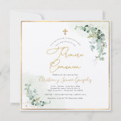 PixDezines H2 Eukalyptus Primera Comunion Einladung (Vorderseite)