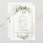 PixDezines H2 Eukalyptus Taufe Einladung (Vorne/Hinten)
