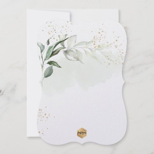 PixDezines H2 Eukalyptus Taufe Einladung (Rückseite)