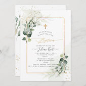 PixDezines H2 Eukalyptus Taufe Einladung (Vorne/Hinten)