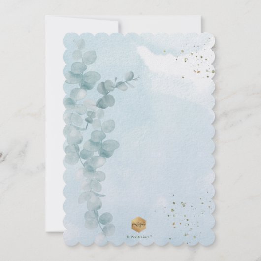 PixDezines H2 Eukalyptus Taufen Einladung (Rückseite)