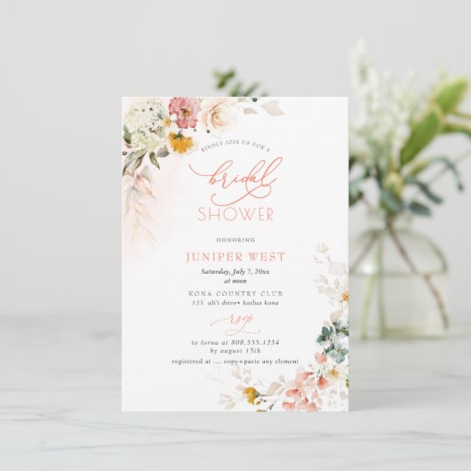 PixDezines H2 Fall Garden Blume Brautparty Save The Date (Stehend Vorderseite)