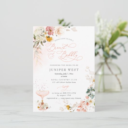 PixDezines H2 Fall Garden Blume Bubbly Save The Date (Stehend Vorderseite)