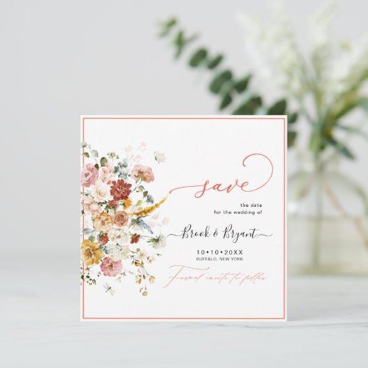 PixDezines H2 Fall Garden Blume Save the Date (Stehend Vorderseite)