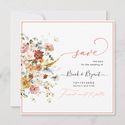 PixDezines H2 Fall Garden Blume Save the Date (Vorderseite)