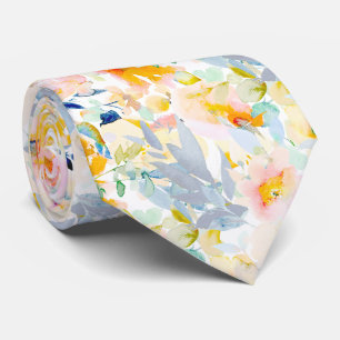 PixDezines H2 Frühlingsblumen Blush Dusty Blue Krawatte