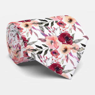 PixDezines H2 Frühlingsblumen Blush Rot Krawatte