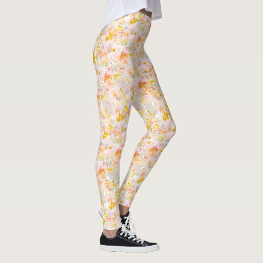 PixDezines H2 Frühlingsblumen Blush Senf Leggings (Rechts)