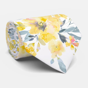 PixDezines H2 Frühlingsblumen Gelbe Rosen Krawatte
