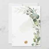 PixDezines H2 Greenery Gum Foliage Christening Inv Einladung (Rückseite)